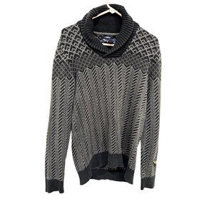 Size M American Rag men's gray striped pullover sweater made of 100% cotton